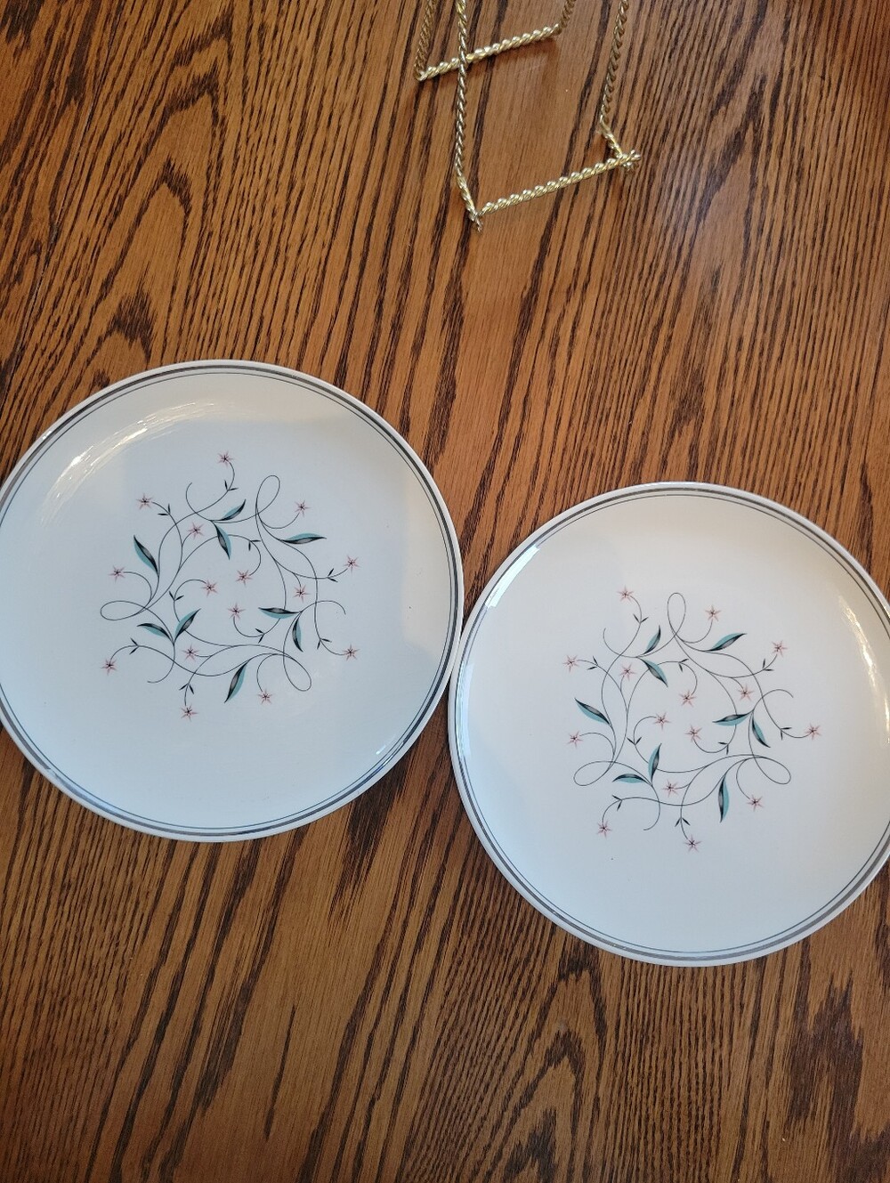 Vintage Lady Empire Starflower Permacal Salad Luncheon Bread Plates (2) 1950s - Picture 10 of 15